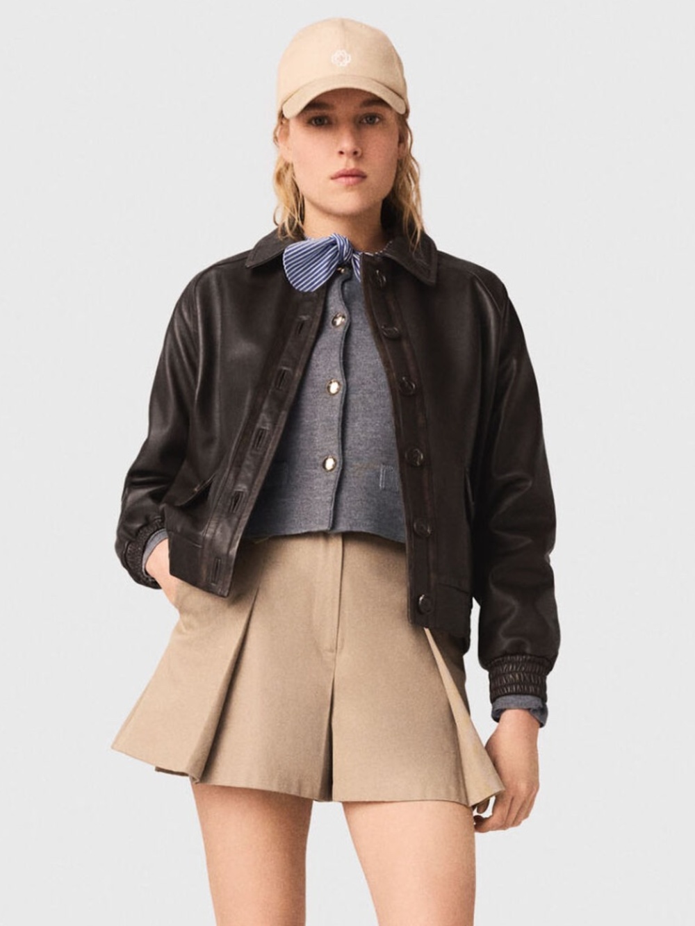 Binglesy Cropped leather jacket